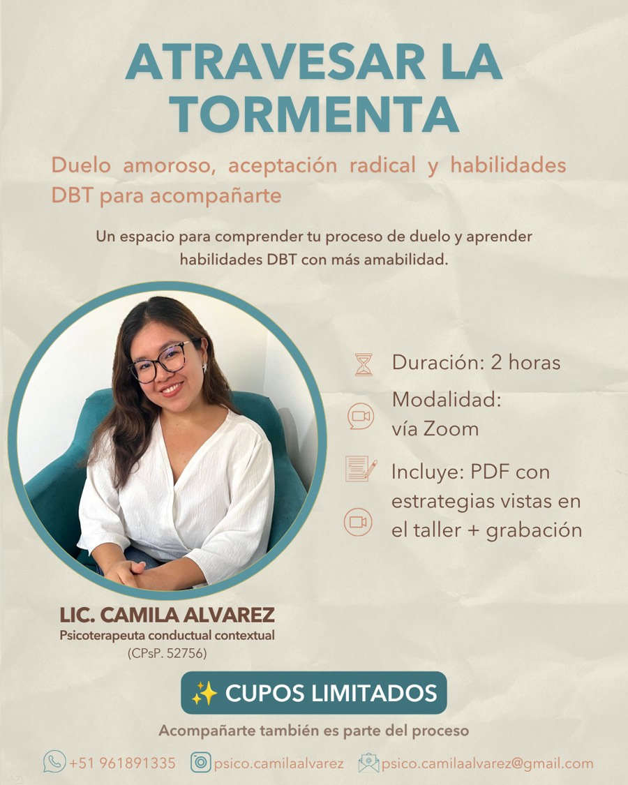 Flyer del taller Atravesar la Tormenta